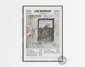 Led Zeppelin Retro Newspaper Print, Led Zeppelin IV Poster, Led Zeppelin Poster, Album Cover Posters, LC4