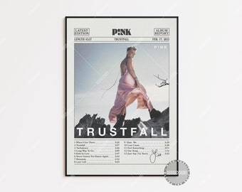 P!nk Retro Newspaper Print, Trustfall Poster, P!nk Poster, Album Cover Posters, LC4