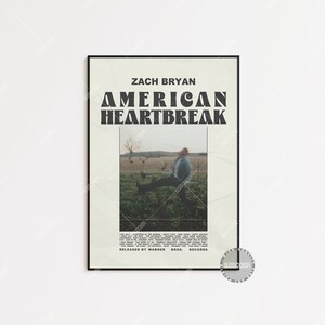 Zach Bryan Posters / American Heartbreak Poster / Zach Bryan, American Heartbreak, Album Cover Poster / Poster Print  Custom Poster LESS626