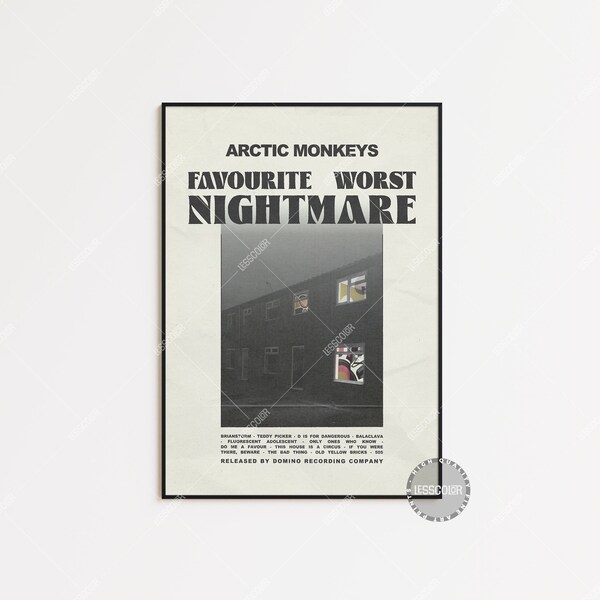 Arctic Monkeys Posters / Favourite Worst Nightmare Poster / Album Cover Poster, Print Wall Art, Custom Poster, Arctic Monkeys LESS36