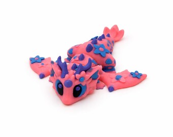 3D Printed Flexi Dragon – Articulated Fidget Toy, Desk Decor