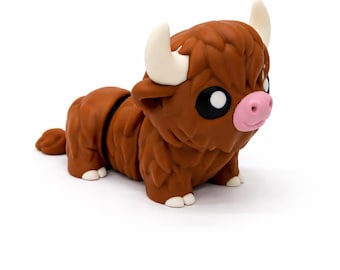 Articulated Highland Cow – 3D Printed Desk Toy & Fidget