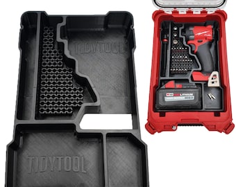 Milwaukee M18 FUEL Impact Driver Organizer | Packout Compact Insert, Bit Storage