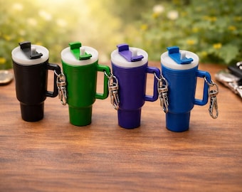 3D Printed Tumbler Keychain – Mini Storage Holder