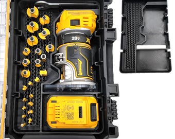 DeWalt 20V Router Organizer Insert DCW600B, Packout Style Tool Insert, Deep Compact Organizer DWST08020, Battery & Bit Storage Tray