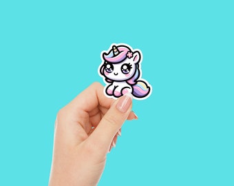 Cute Unicorn Comic Style Sticker in 5 variations