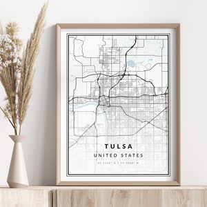 Tulsa City Map Druck | Poster Tulsa | Wandkunst | Geographischer Druck | Digitaler Download