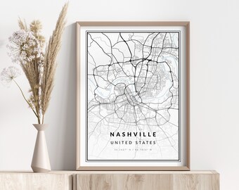 Nashville Map Print | Nashville Poster | Wall Art | Geographic Print | Digital Download