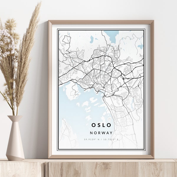 Oslo City Map Print | Oslo Poster | Wall Art | Geographic Print | Digital Download