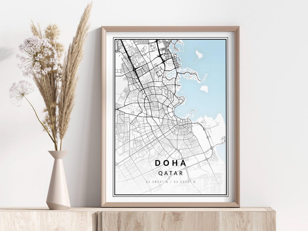 Doha City Map Print | Doha Poster | Wall Art | Geographic Print ...