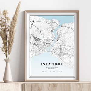 Impressão do mapa da cidade de Istambul de <br> Entrega Rápida? Istambul Pôster | Arte de parede | Impressão Geográfica | Download digital