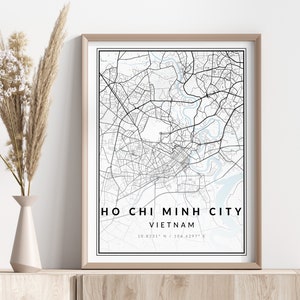 Impressão do mapa da cidade de Ho Chi Minh de <br> Entrega Rápida? Cidade de Ho Chi Minh Pôster | Arte de parede | Impressão Geográfica | Download digital