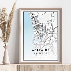 Adelaide City Map Print | Adelaide Poster | Wall Art | Geographic Print | Digital Download