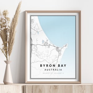 Byron Bay Karte Drucken | Byron Bay Poster | Wandkunst | Geographischer Druck | Digitaler Download