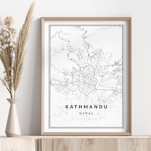 Kathmandu City Map Print | Kathmandu Poster | Wall Art | Geographic Print | Digital Download