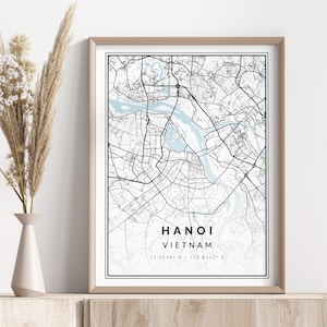 Hanoi Stadt Karte Drucken | Hanoi Poster | Wandkunst | Geographischer Druck | Digitaler Download