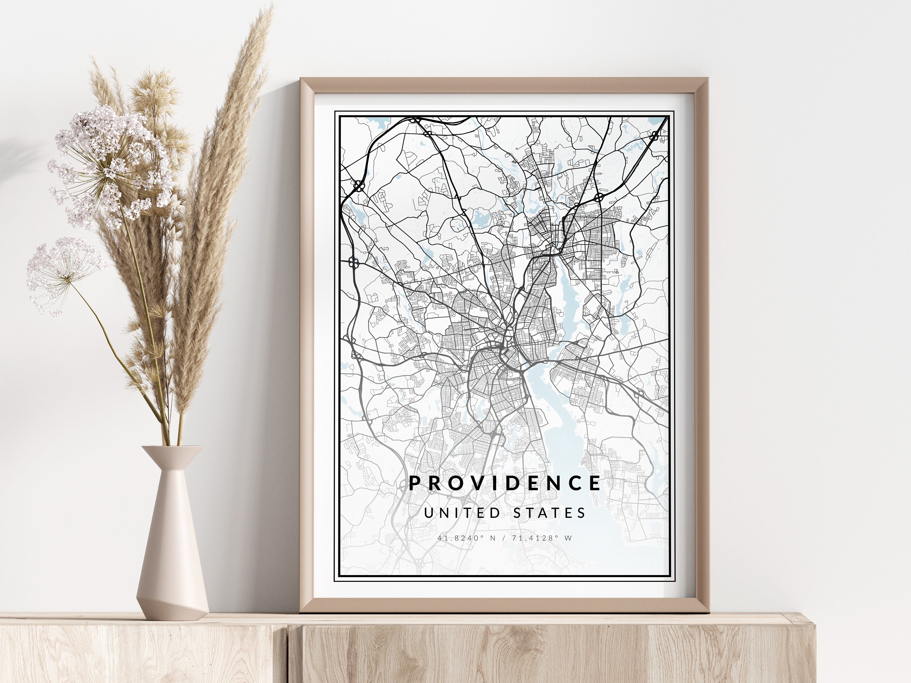 Providence City Map Print | Providence Poster | Wall Art | Geographic Print | Digital Download