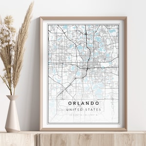 Orlando City Map Print | Orlando Poster | Wall Art | Geographic Print | Digital Download
