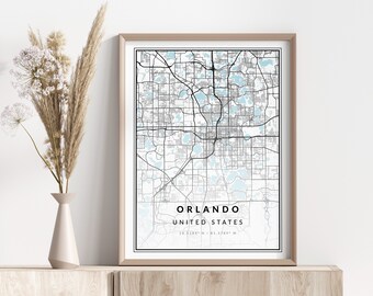 Orlando City Map Print | Orlando Poster | Wall Art | Geographic Print | Digital Download