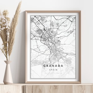 Granada City Map Print | Granada Poster | Wall Art | Geographic Print | Digital Download