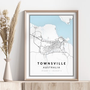 Townsville Map Print | Townsville Poster | Wall Art | Geographic Print | Digital Download