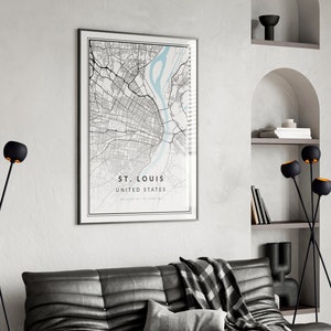 St. Louis City Map Print | St. Louis Poster | Wall Art | Geographic ...