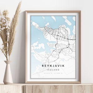 Reykjavik City Map Print | Reykjavik Poster | Wall Art | Geographic Print | Digital Download