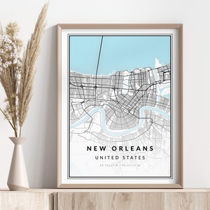 New Orleans Stadtplan drucken | New Orleans Poster | Wandkunst | Geografischer Druck | Digitaler Download