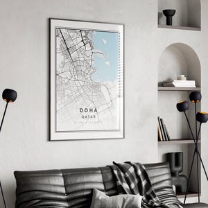 Doha City Map Print | Doha Poster | Wall Art | Geographic Print ...