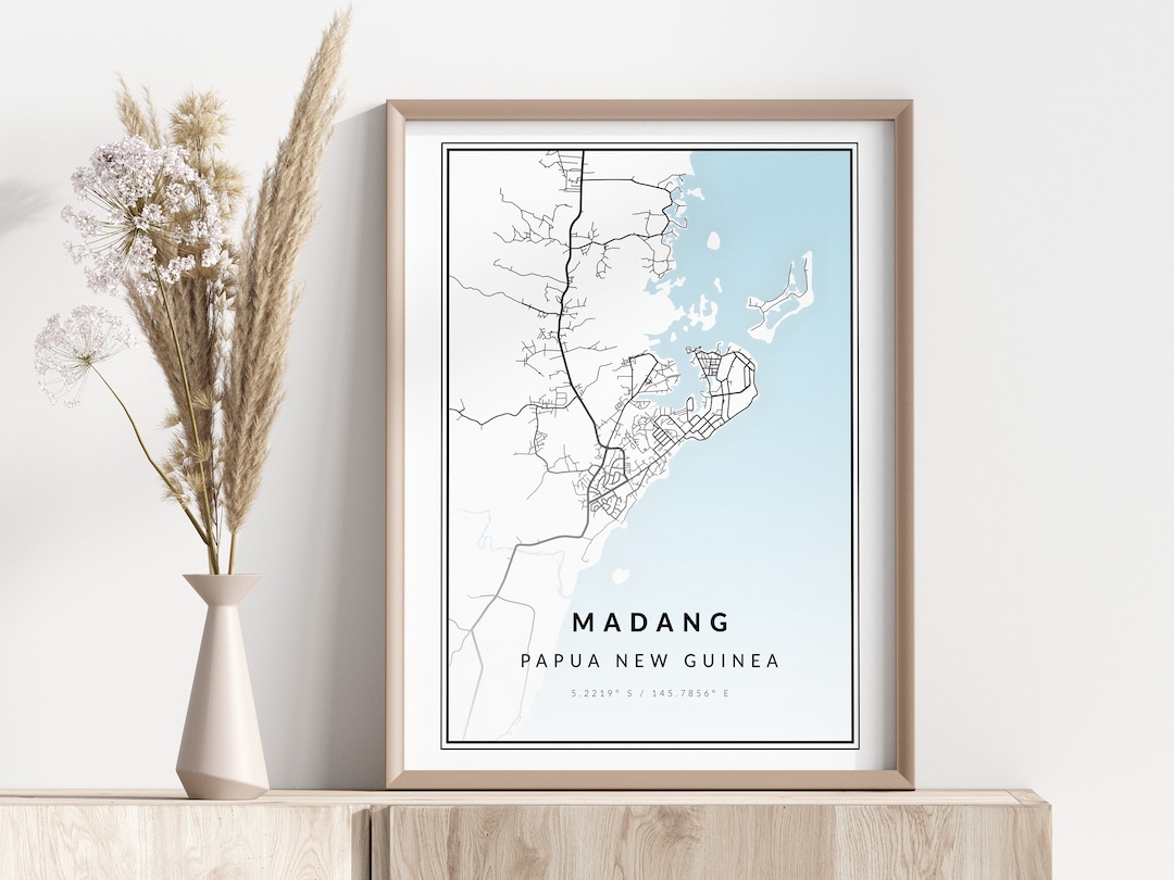 Madang City Map Art Print: Papua New Guinea (digital Download) - Etsy