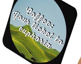 Café : votre entrée pour les sous-bocks Euphoria - Lot de 4 | Cadeau unique pour les amateurs de café