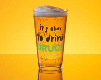 Quirky Beer Glass - Humorous Pint Glass for Beer Lovers - Unique Drinking Gift