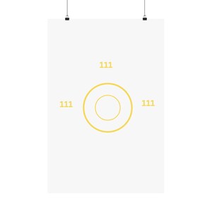 Minimalist Yellow Concentric Circles Poster Matte Vertical Poster | Number 111