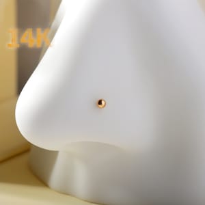 14K Solid Gold Regular Ball Nose Stud, 20g Nose Stud Ring, Nose Stud Screw Back,  Tiny Dainty Nose Stud gift for her, Nostril Piercing Stud