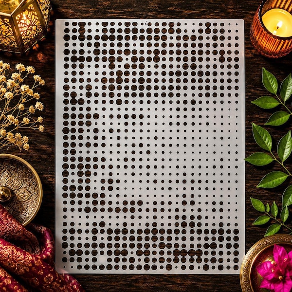 Dot Stencil for Painting, Geometric Wall Decor, Pattern Art Design, Large Stencil