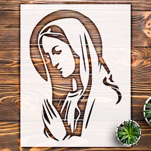 Virgin Mary Stencil, Holy Figure, Spiritual Wall Decor