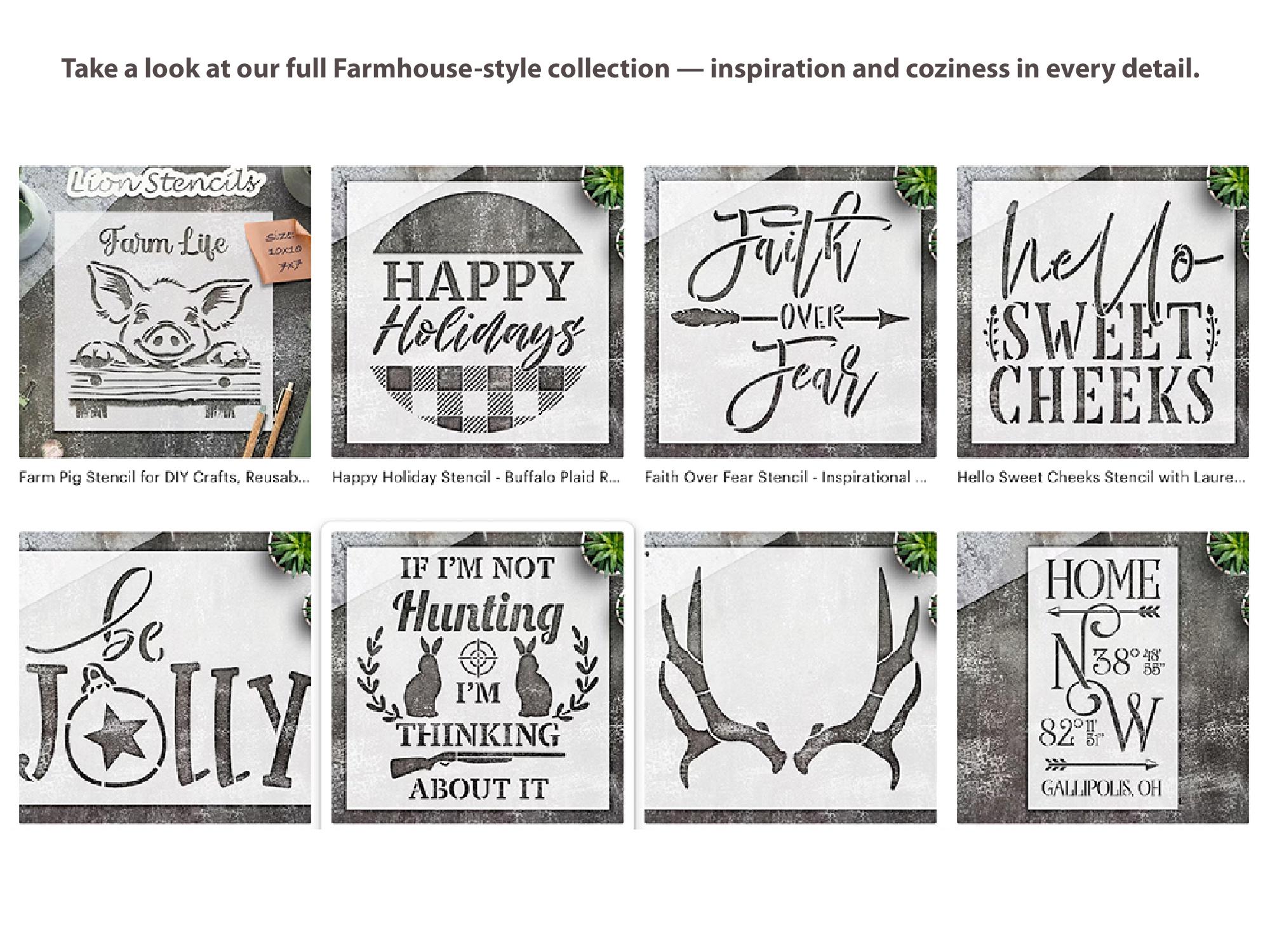 Buffalo Plaid Mylar Stencil, Farmhouse Style (Reusable, Durable), image size:2000x1500