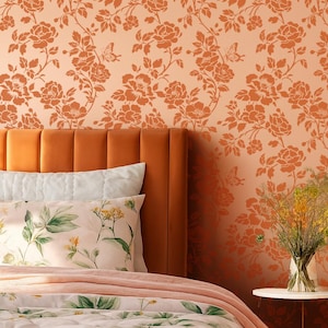 Reusable Floral Wall Stencil: DIY Home Decor, Furniture Painting