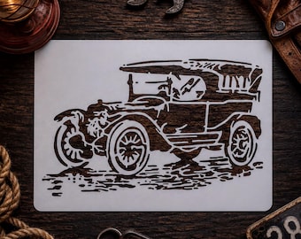 Classic Car Stencil for Painting, Creative Wall Decor, DIY Home Design, Large Stencil