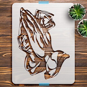 Praying Hands Stencil: Spiritual Art Template (Reusable Plastic)