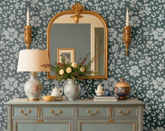 Floral Leopard Wall Stencil - Reusable for Painting Walls & Furniture