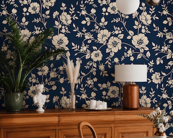 Large Floral Stencil, Botanical Flower Wall Painting Stencil, Vintage Farmhouse Decor