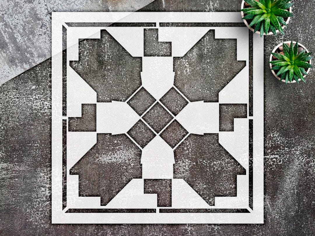 Moroccan Tile Stencil - Reusable Geometric Pattern for DIY Walls and ...