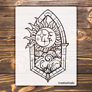 Moon Stencil Wall - Large Giant Crescent Moon - Reusable Mylar Plastic, Precise Cut, Cozy Bedroom and Kids Room Decor