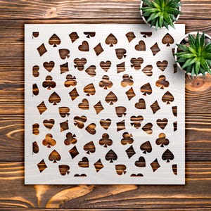 Hearts and Diamonds Repeated Shapes Stencil for Crafts and Home Decor