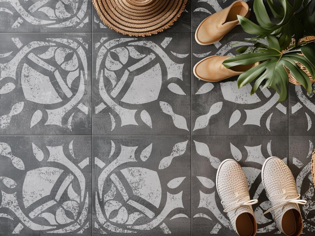 Boho Moroccan Tile Stencil, Reusable DIY Floor and Wall Template ...