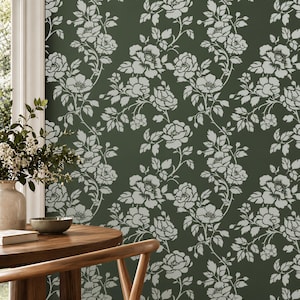Floral Wall Stencil for Painting, Flower Wall Decor, Botanical Art, Garden Decor, Large Stencil