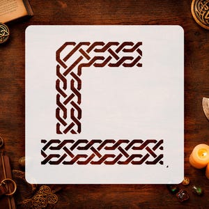 Celtic Knot Corner Stencil, Viking Border Pattern, Nordic Reusable Mylar Template