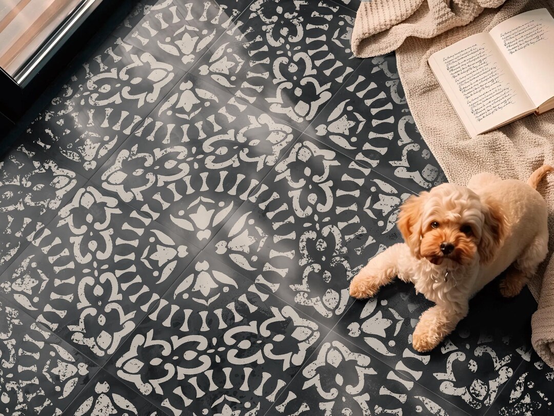 Moroccan Tile Stencil PL-12 Reusable Boho Pattern - Floor and Wall Use ...