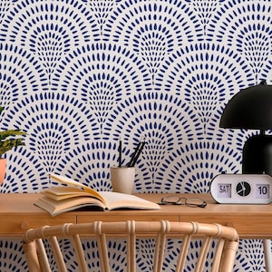 Fan Pattern Wall Stencil, Art Deco Style, Reusable Home Decor